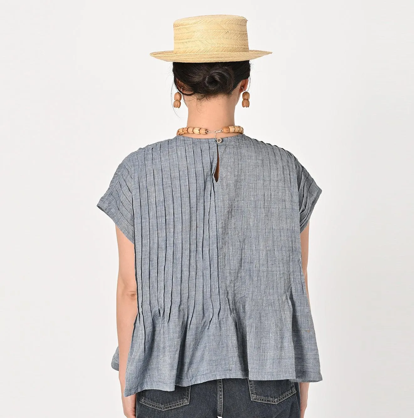 Ai Indigo Khadi Tuck M-shirt sold by 45r product image thumbnail 4