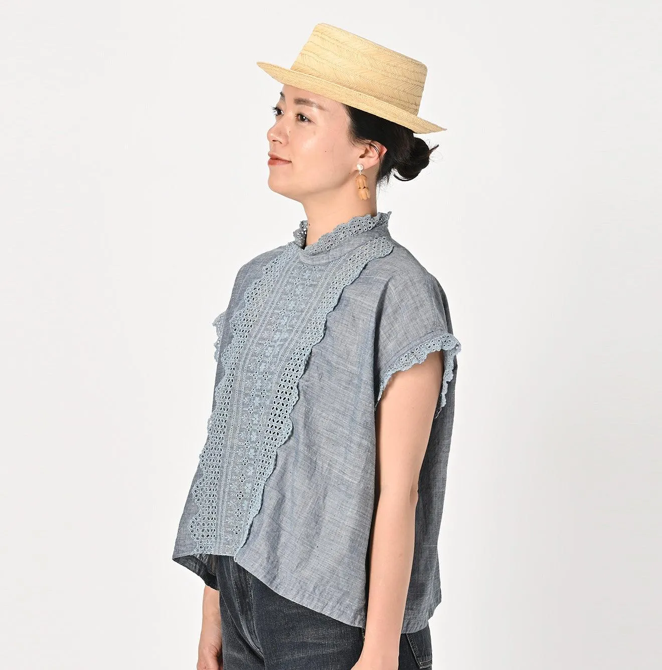 Ai Indigo Khadi Cutwork Frilled M-shirt sold by 45r product image thumbnail 3
