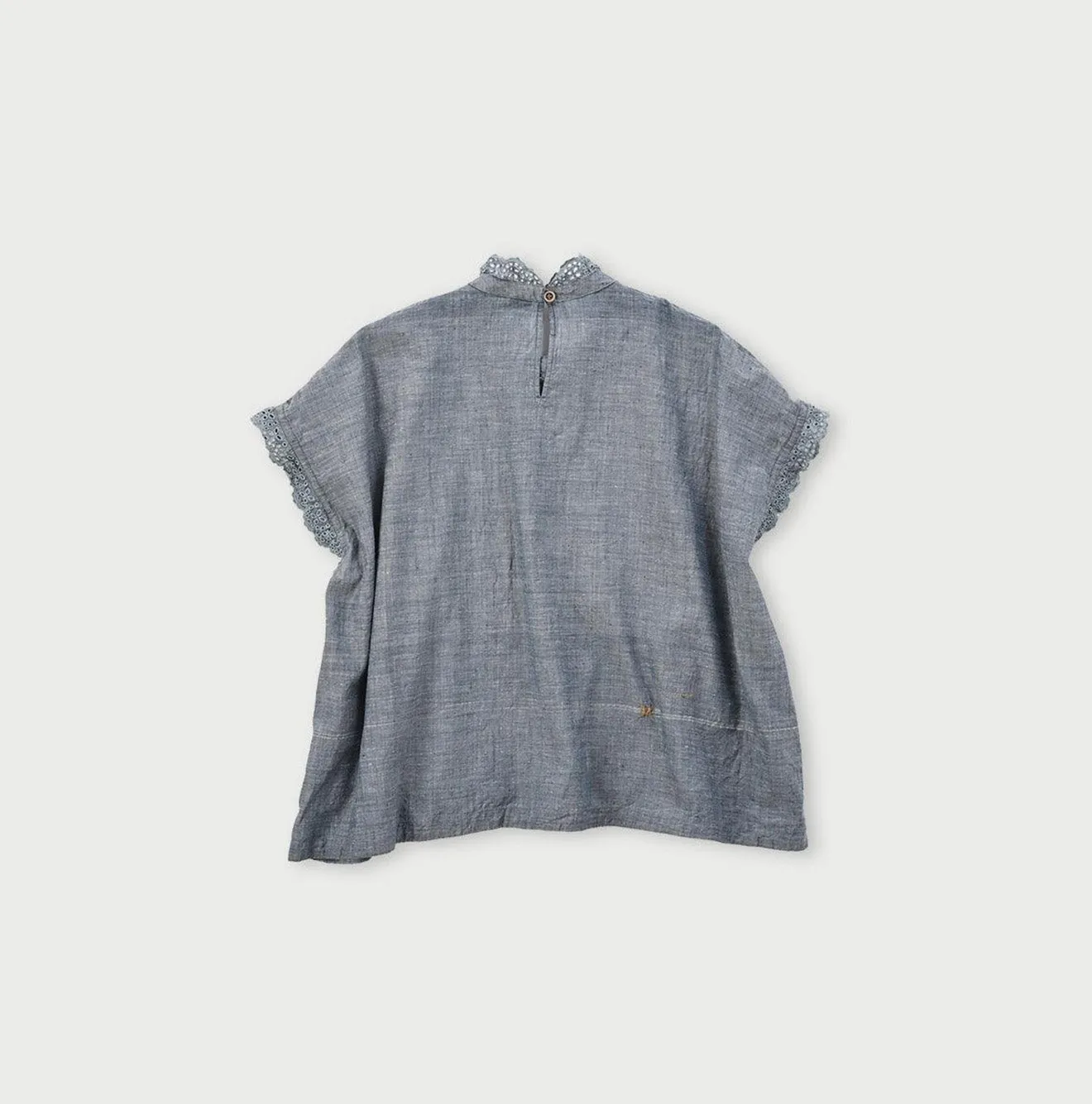 Ai Indigo Khadi Cutwork Frilled M-shirt sold by 45r product image thumbnail 5