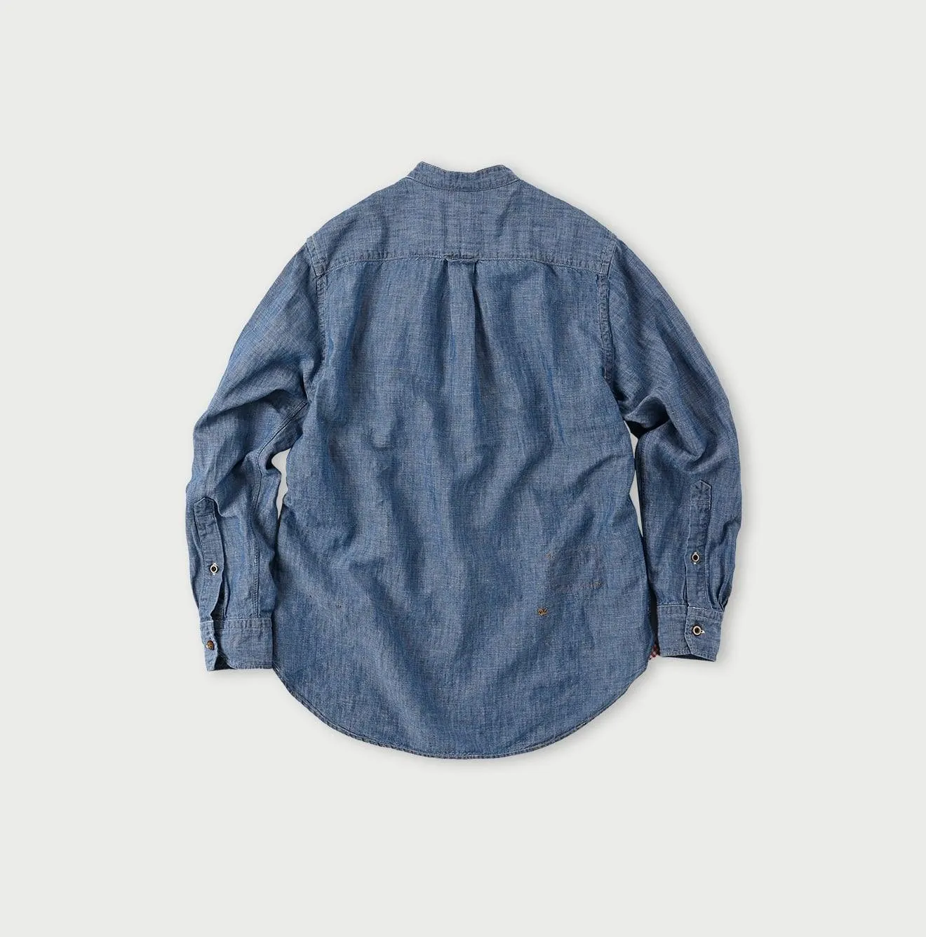 Cotton Linen Dungaree 908 Loafer Stand Collar Shirt Tan (Size 4) sold by 45r product image thumbnail 2