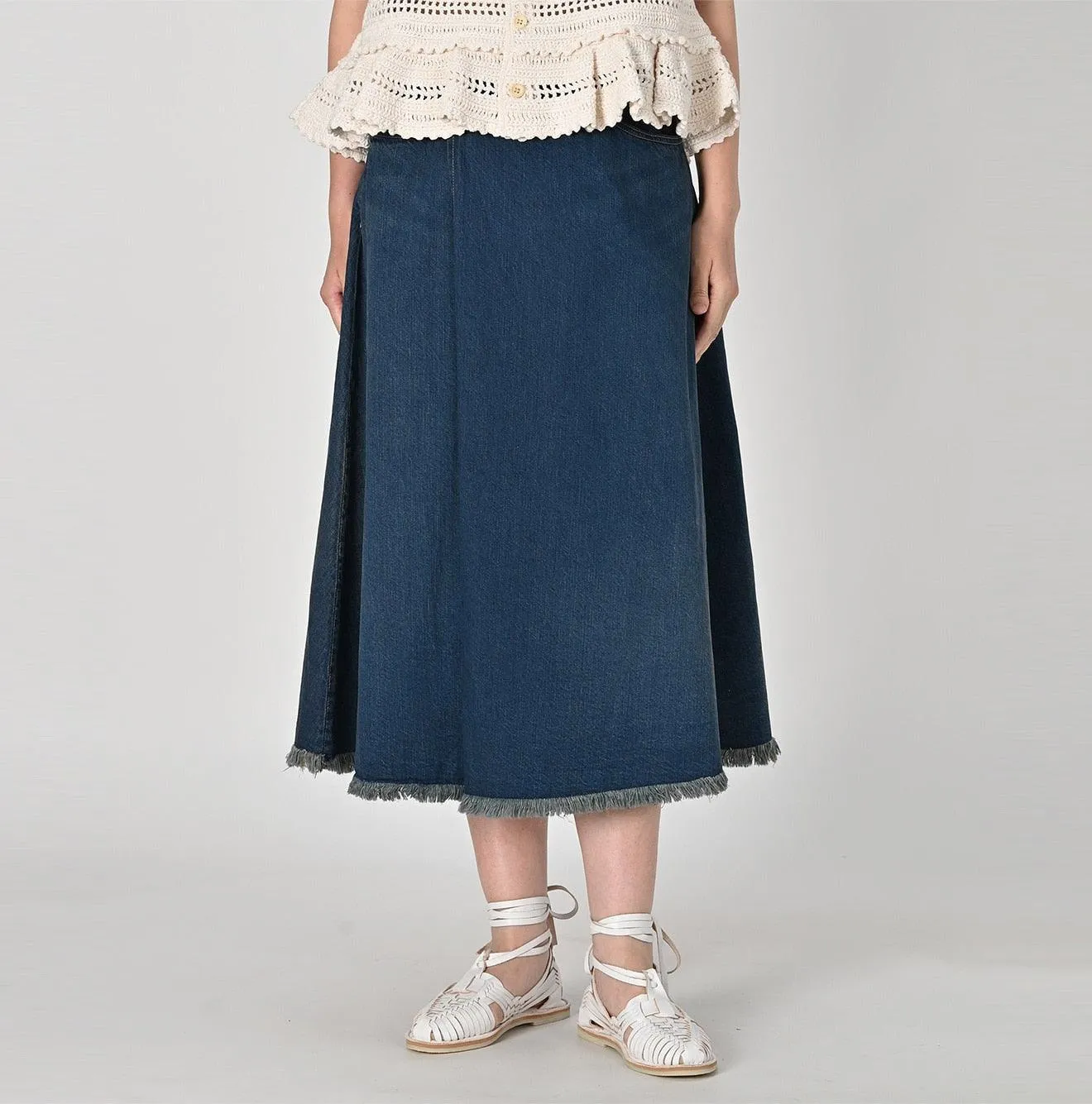 Omugi Denim Crossover Skirt Distressed sold by 45r product image thumbnail 4