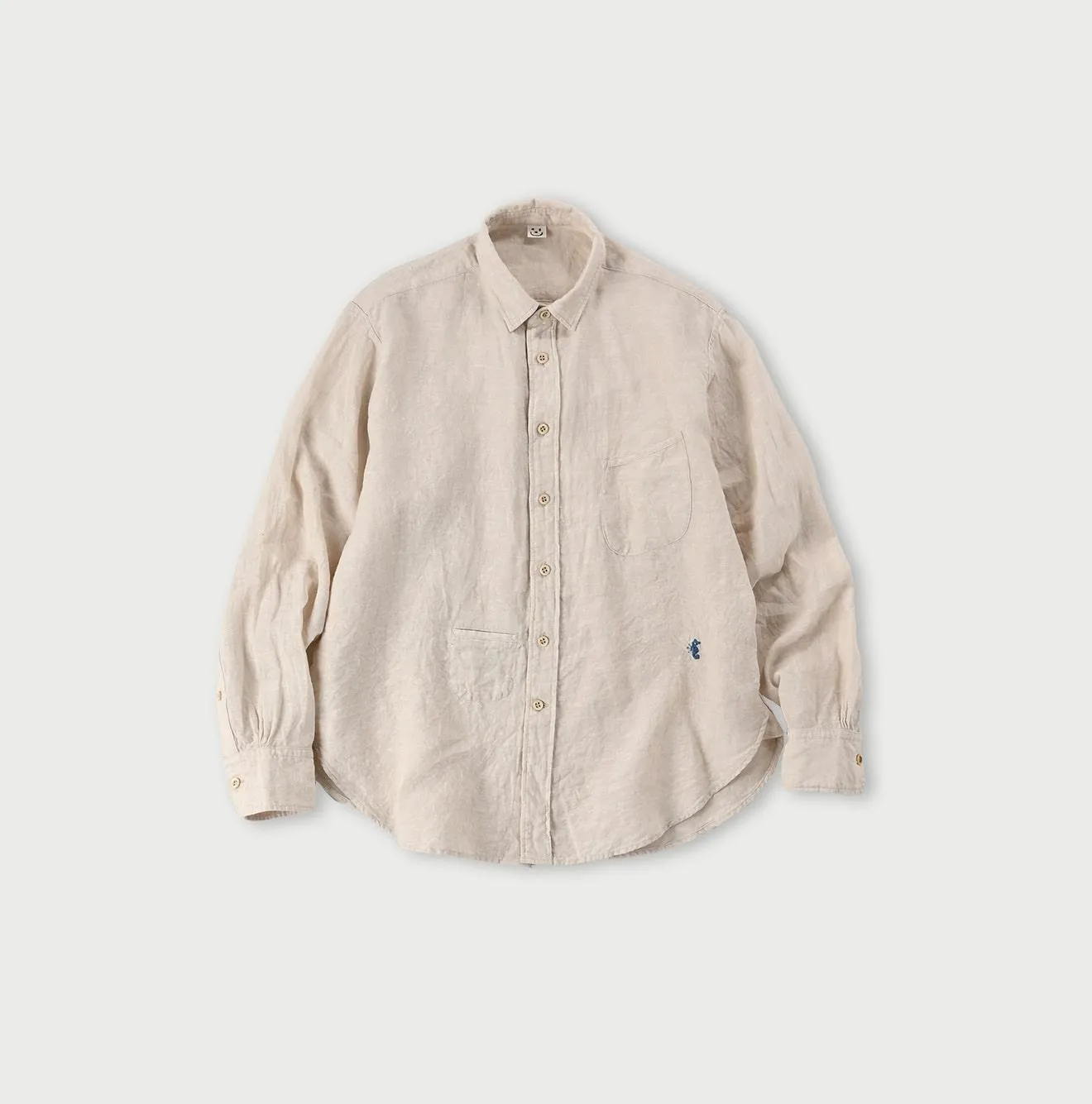 Linen Chambray 908 Petit Collar Ocean Shirt sold by 45r