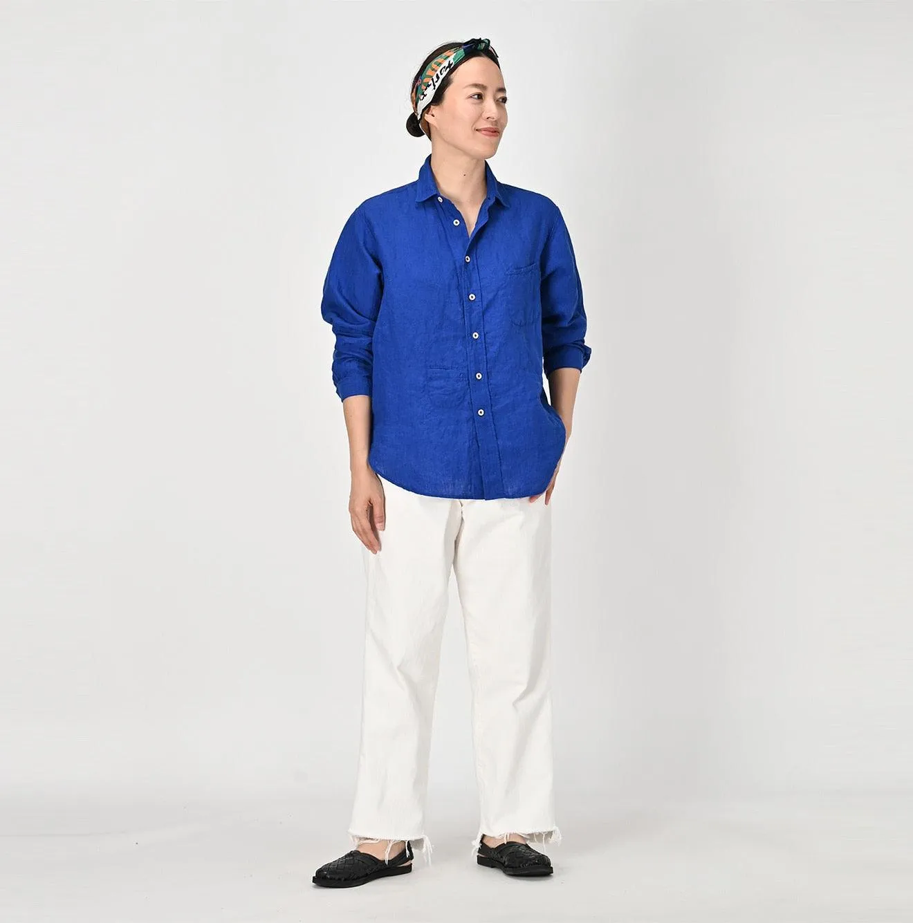 Linen Chambray 908 Petit Collar Ocean Shirt sold by 45r product image thumbnail 5