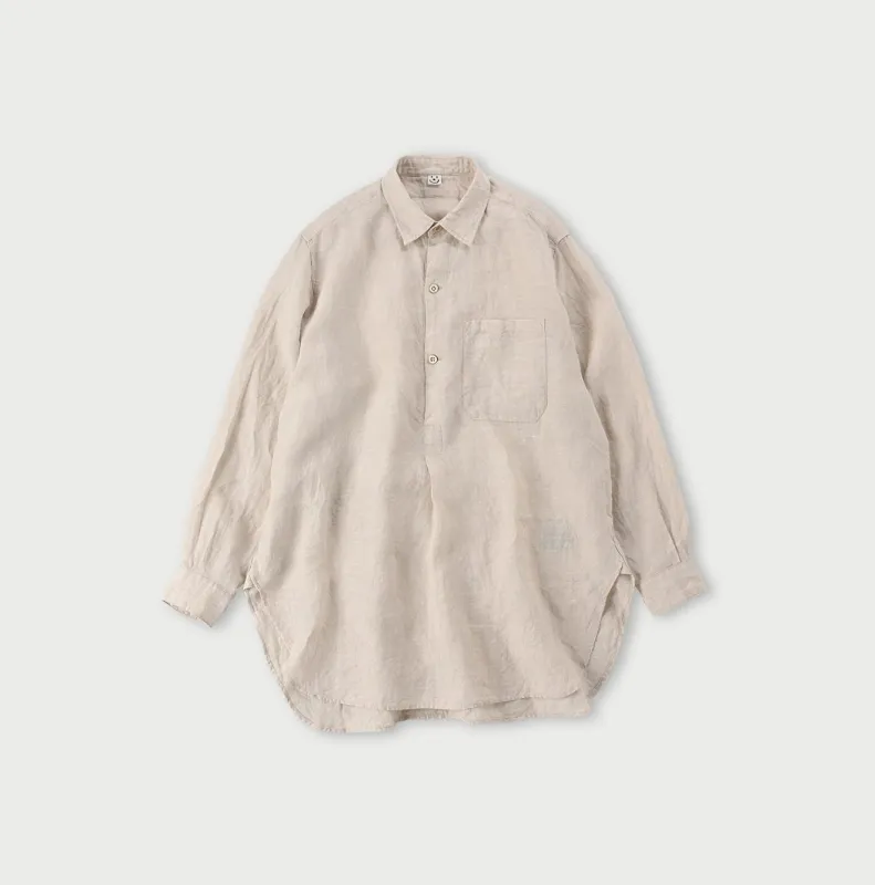 Linen Chambray 908 Grandpa Pullover Shirt made by 45r