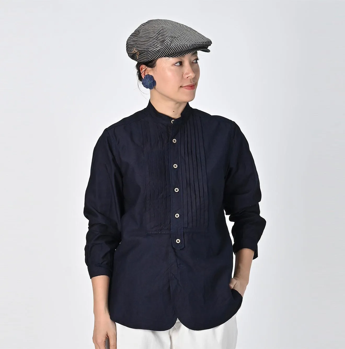 Indigo Supima Oxford 908 Pintuck Shirt sold by 45r product image thumbnail 3