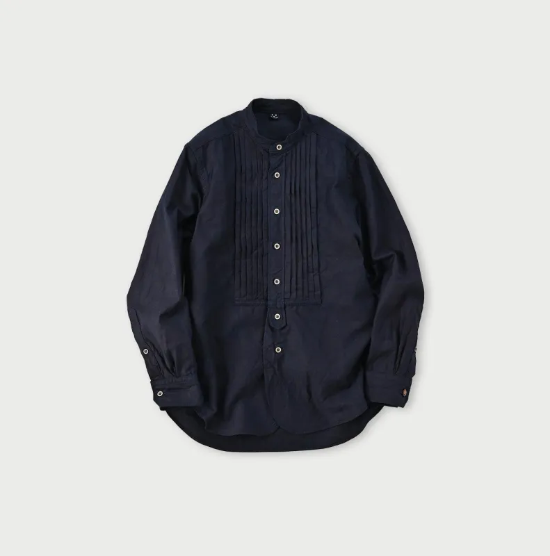 Indigo Supima Oxford 908 Pintuck Shirt made by 45r