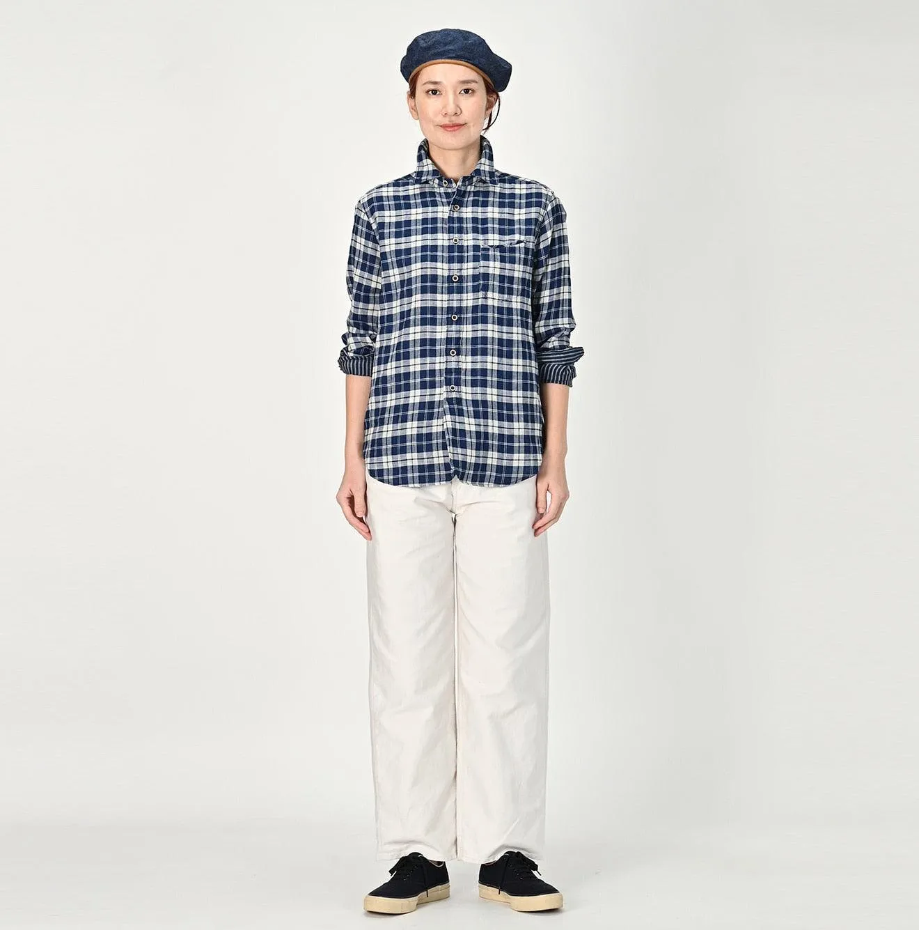 Indigo Fuwafuwa Double Woven 908 Loafer Shirt sold by 45r product image thumbnail 3