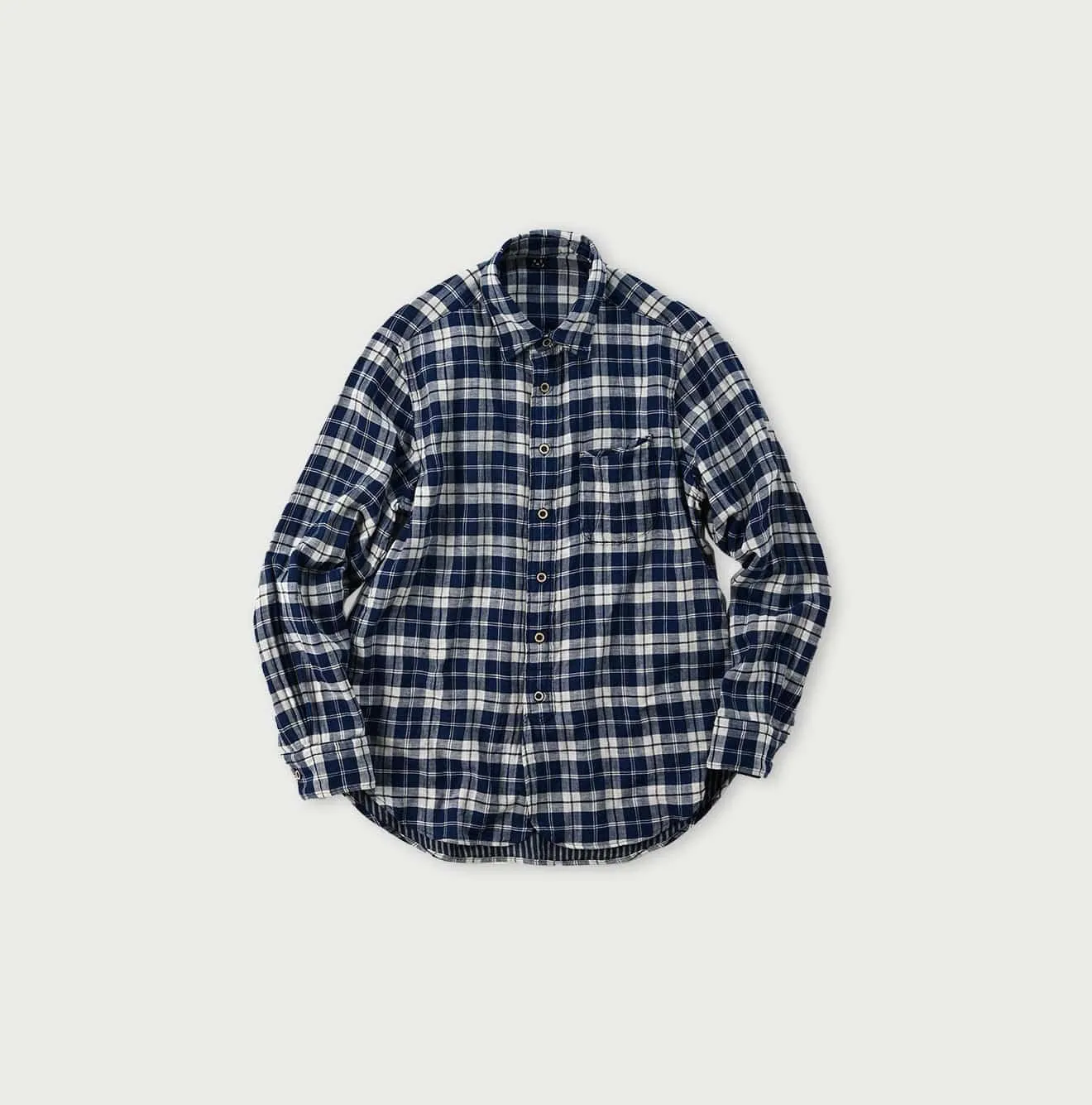 Indigo Fuwafuwa Double Woven 908 Loafer Shirt sold by 45r