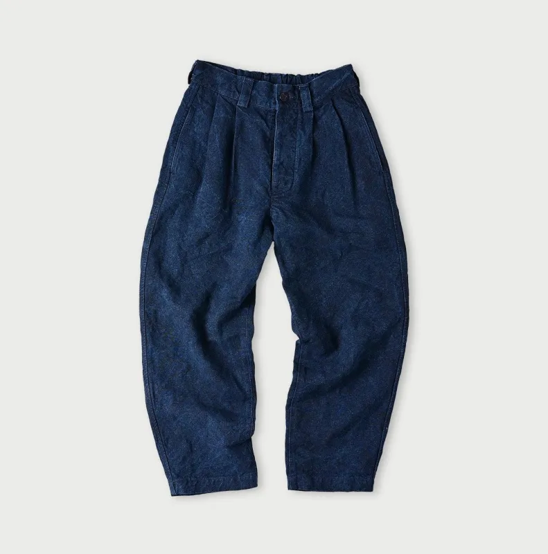 Indigo Linen Duck 908 Pegtop Pants (Size 3) made by 45r