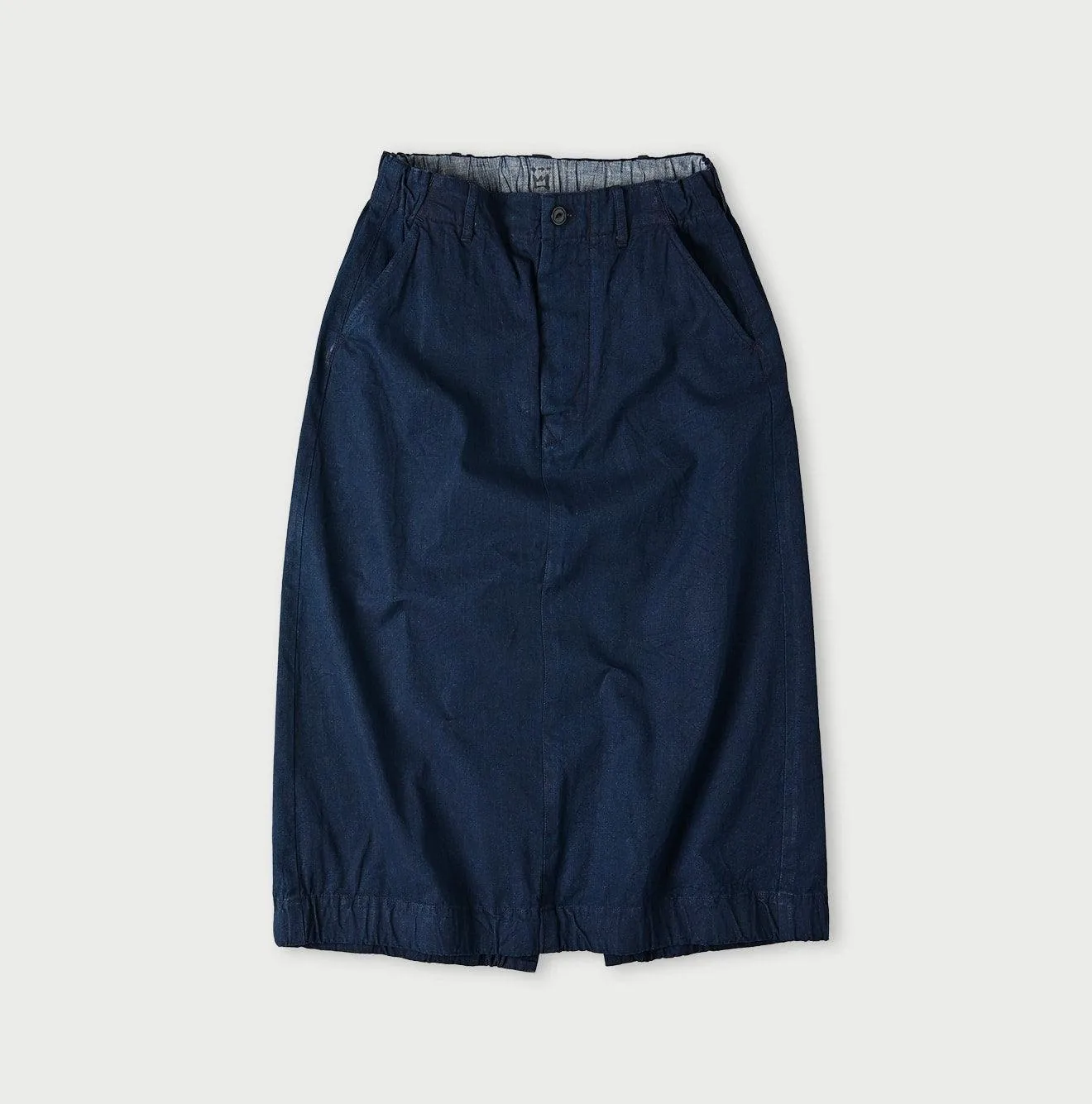 Indigo Gabardine Chigo Skirt sold by 45r