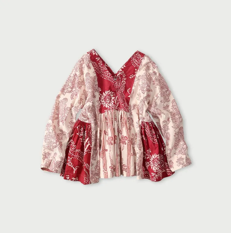 Khadi Block-Print Patchwork Blouse made by 45r