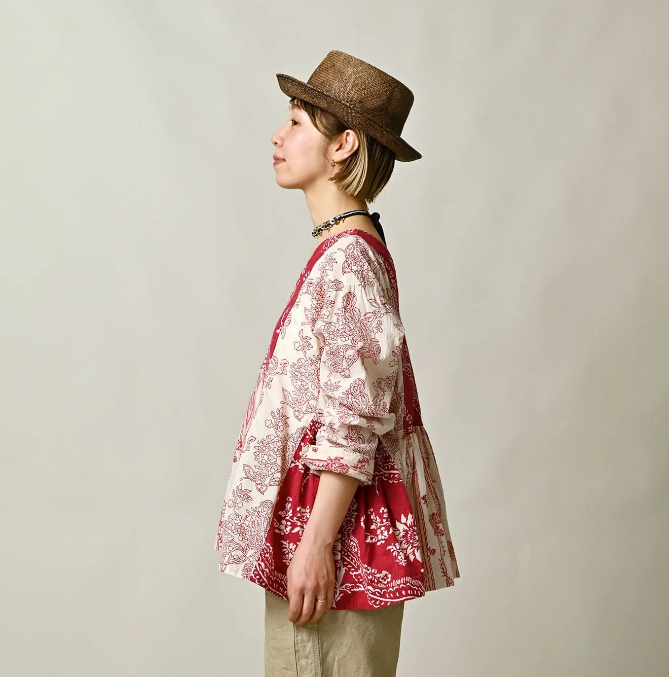 Khadi Block-Print Patchwork Blouse sold by 45r product image thumbnail 5