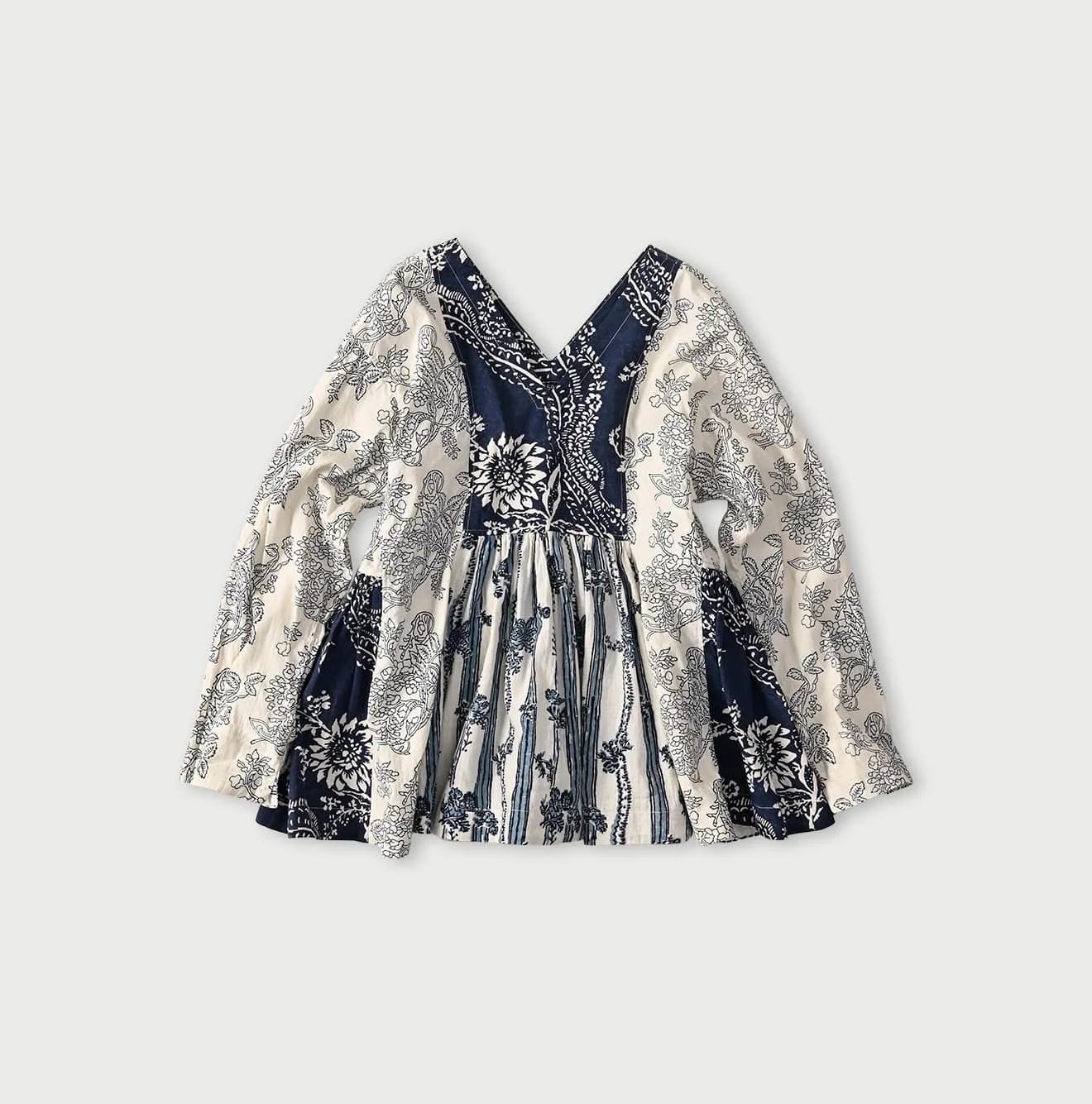 Khadi Block-Print Patchwork Blouse sold by 45r product image thumbnail 2