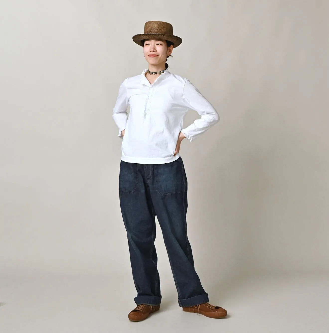 Frilled Square Henley (Size 3) sold by 45r product image thumbnail 3