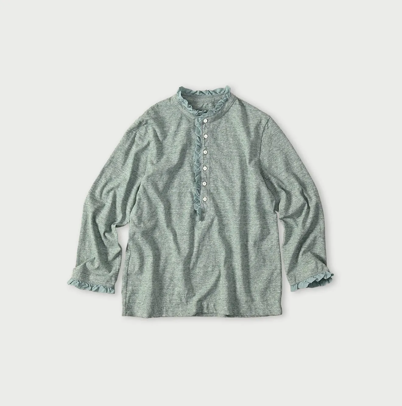 Frilled Square Henley (Top-dyed) sold by 45r product image thumbnail 3