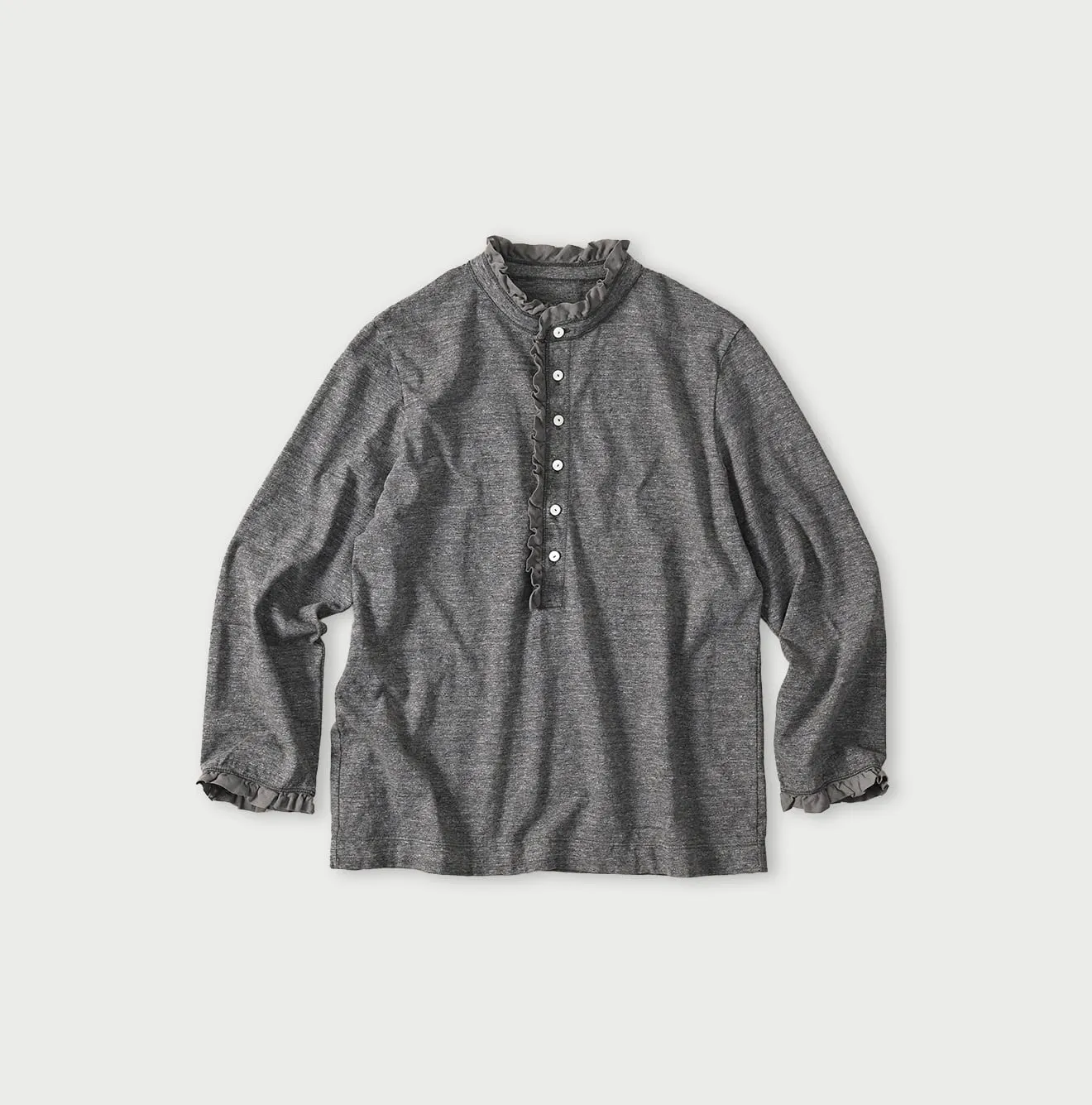 Frilled Square Henley (Top-dyed) sold by 45r