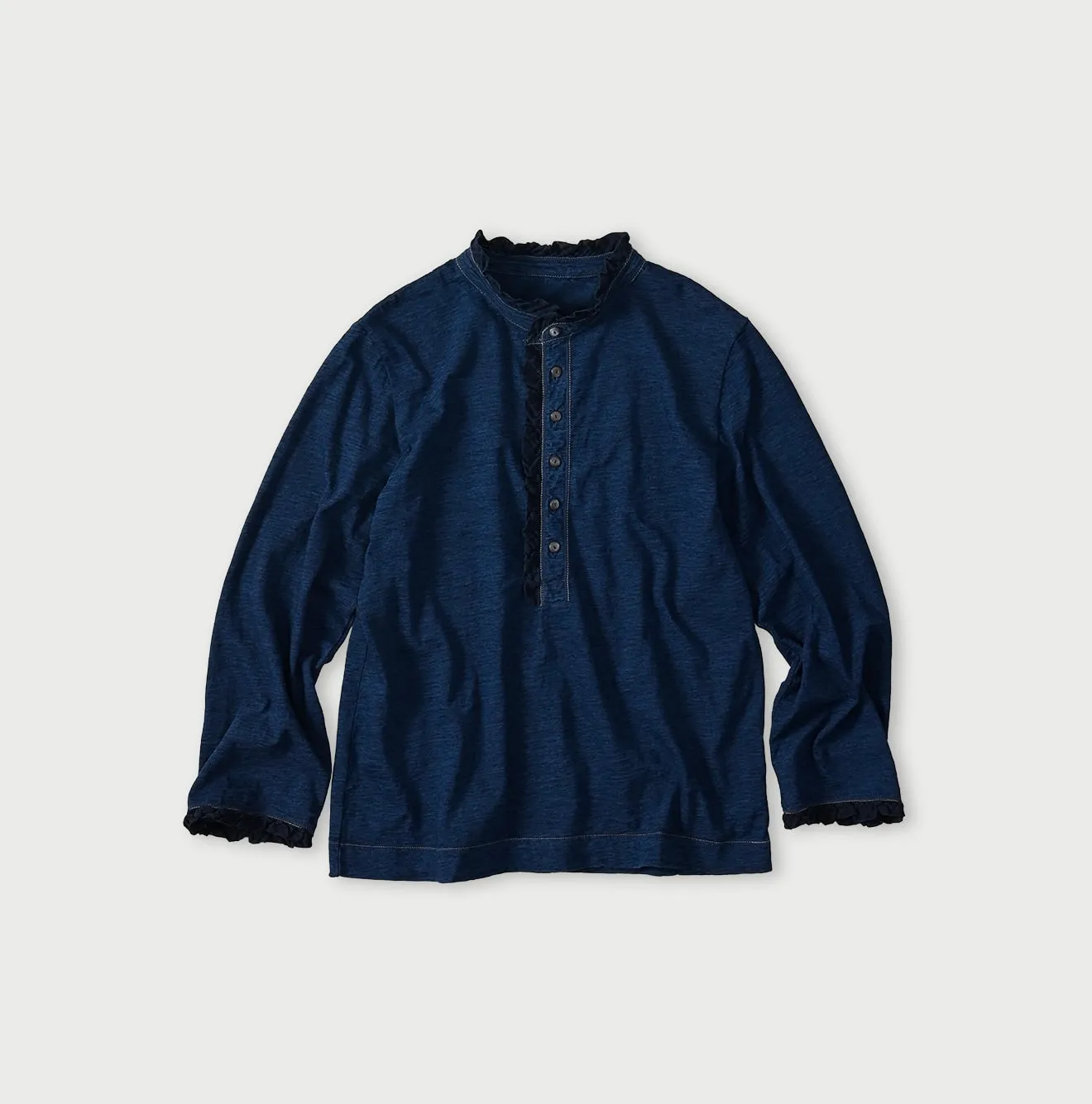Indigo Frilled Square Henley sold by 45r product image thumbnail 2