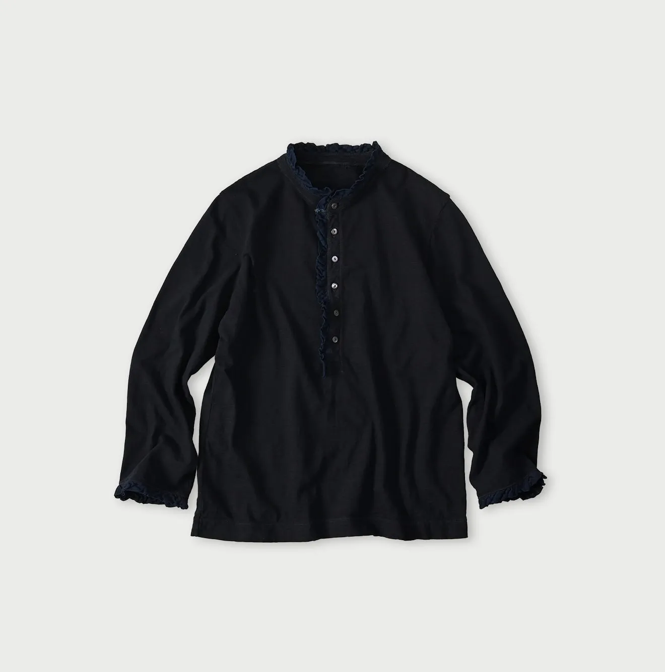 Indigo Frilled Square Henley sold by 45r product image thumbnail 3