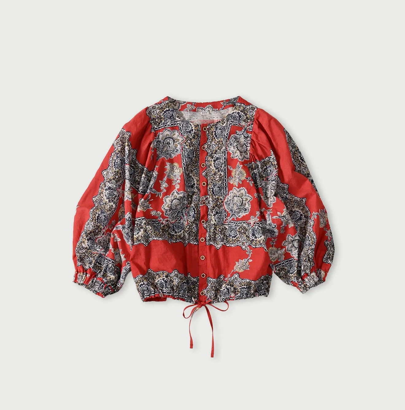 Khadi Bandana Paisley Puff Sleeve Blouse sold by 45r product image thumbnail 2