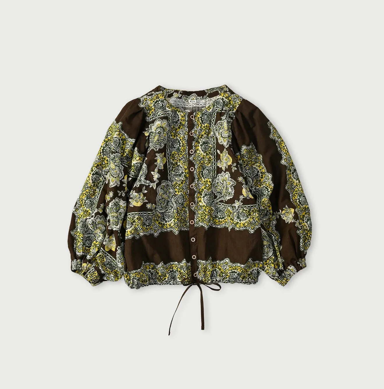 Khadi Bandana Paisley Puff Sleeve Blouse sold by 45r product image thumbnail 3