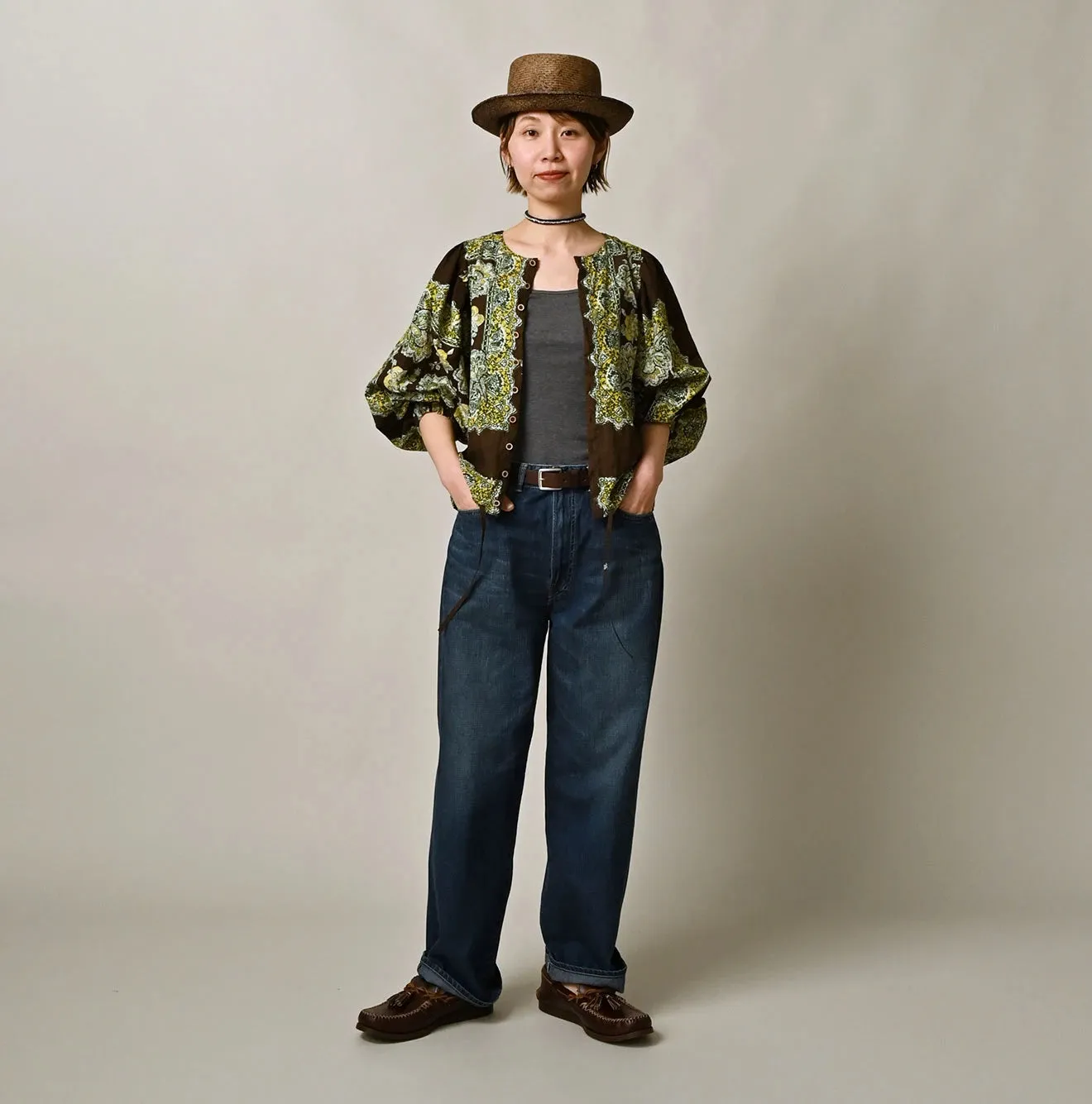 Khadi Bandana Paisley Puff Sleeve Blouse sold by 45r product image thumbnail 4