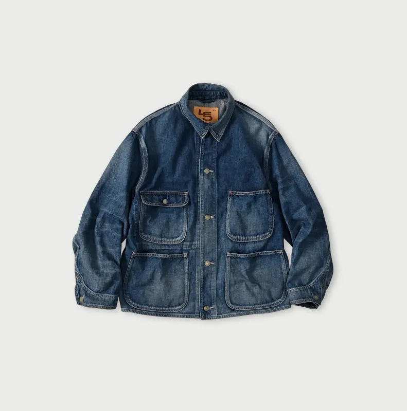 9.4oz Denim 908 Ocean Coverall Zyu made by 45r
