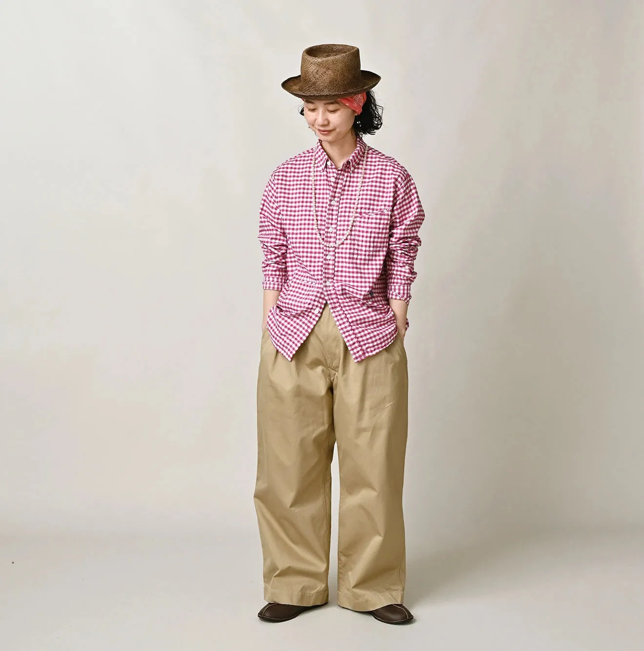 504-Oxford 908 Gingham Ocean Shirt sold by 45r product image thumbnail 3