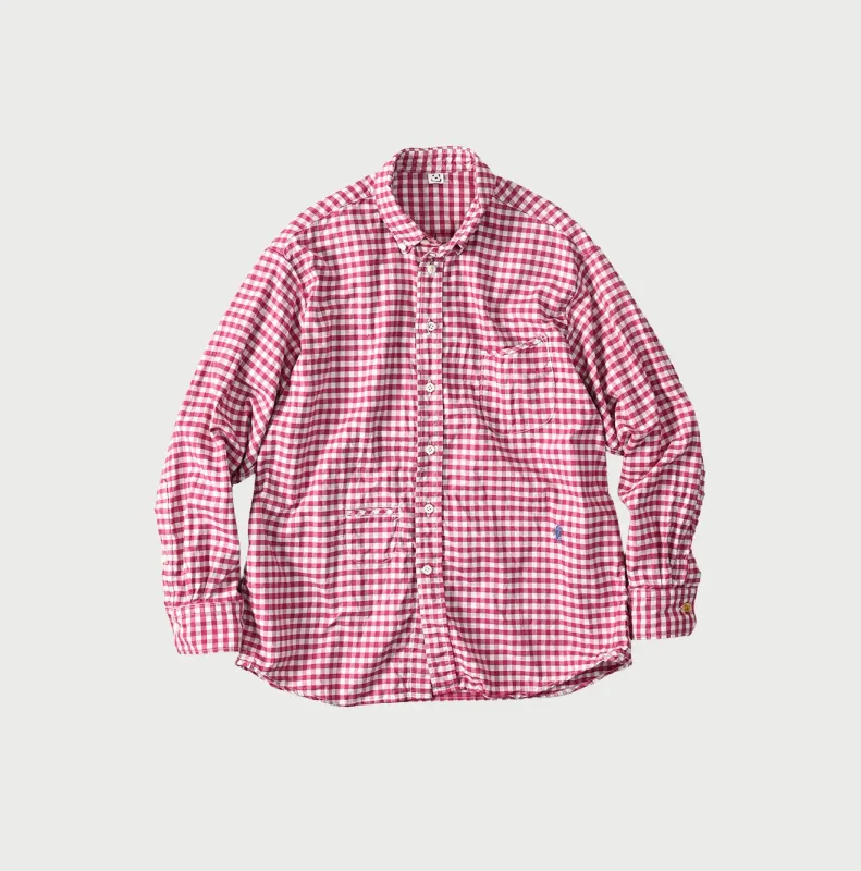 504-Oxford 908 Gingham Ocean Shirt made by 45r