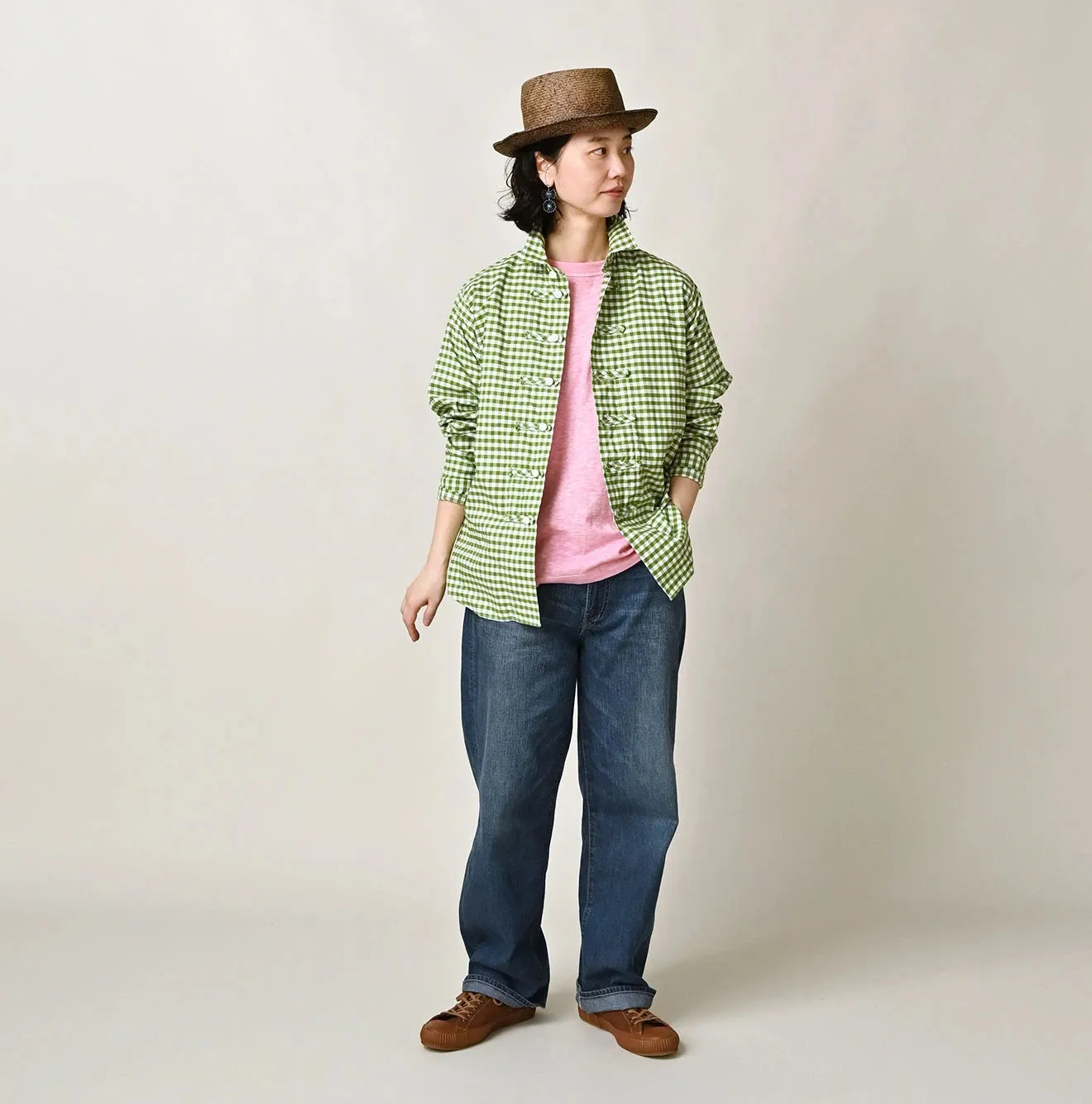 504-Oxford Gingham 908 8knot Shirt sold by 45r product image thumbnail 3