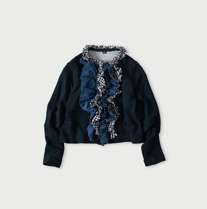 Indigo Mix Frill × Sweat Bolero made by 45r