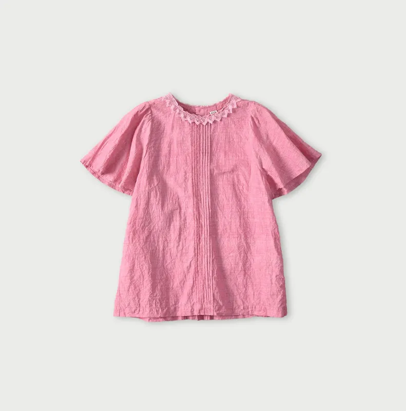 Khadi Pintuck Lace Blouse made by 45r