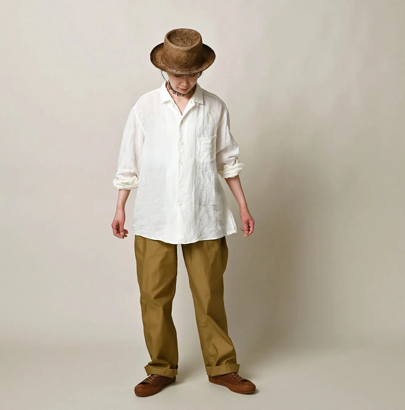 Linen 908 Open-Collar Shirt sold by 45r product image thumbnail 2