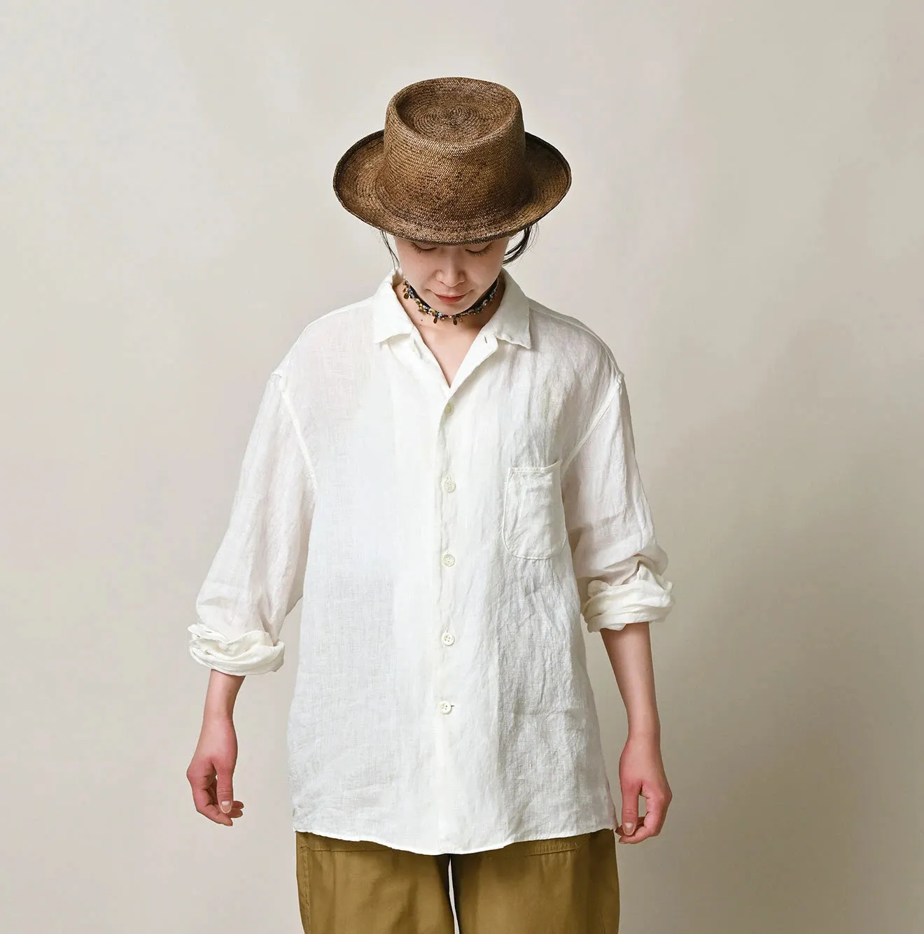 Linen 908 Open-Collar Shirt sold by 45r product image thumbnail 4