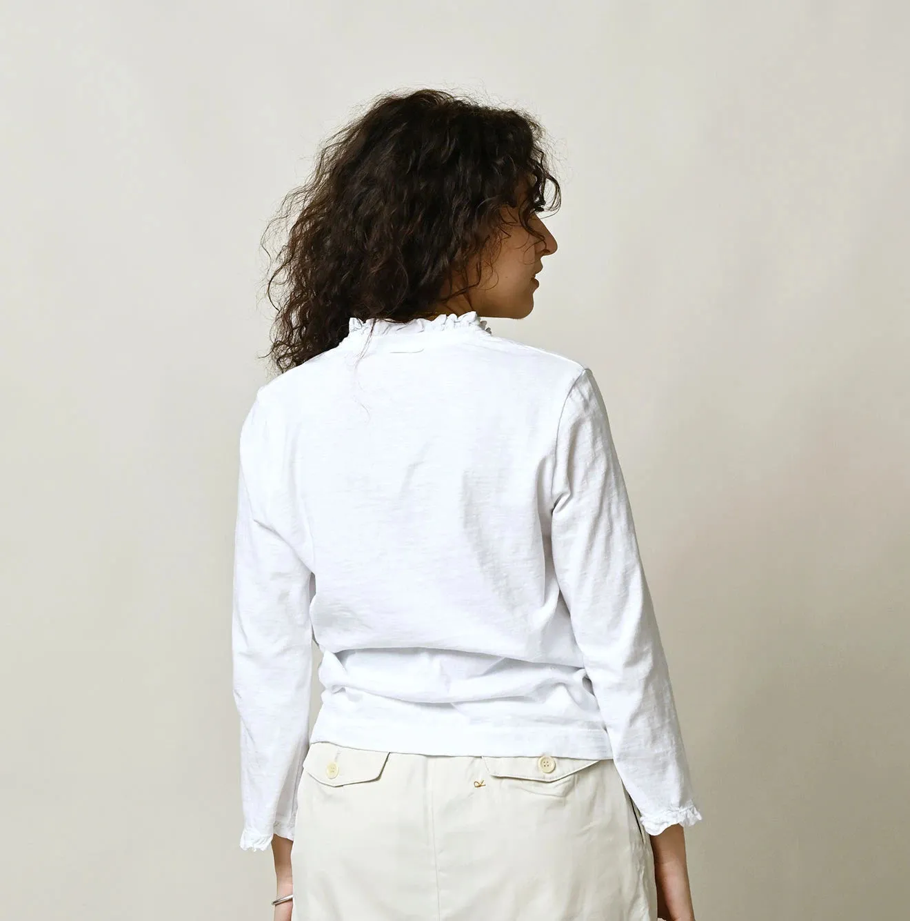Frilled Square Cardigan (White) sold by 45r product image thumbnail 5