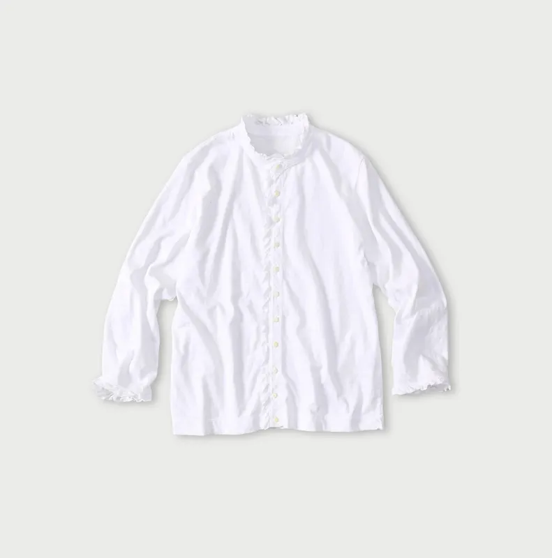 Frilled Square Cardigan (White) made by 45r
