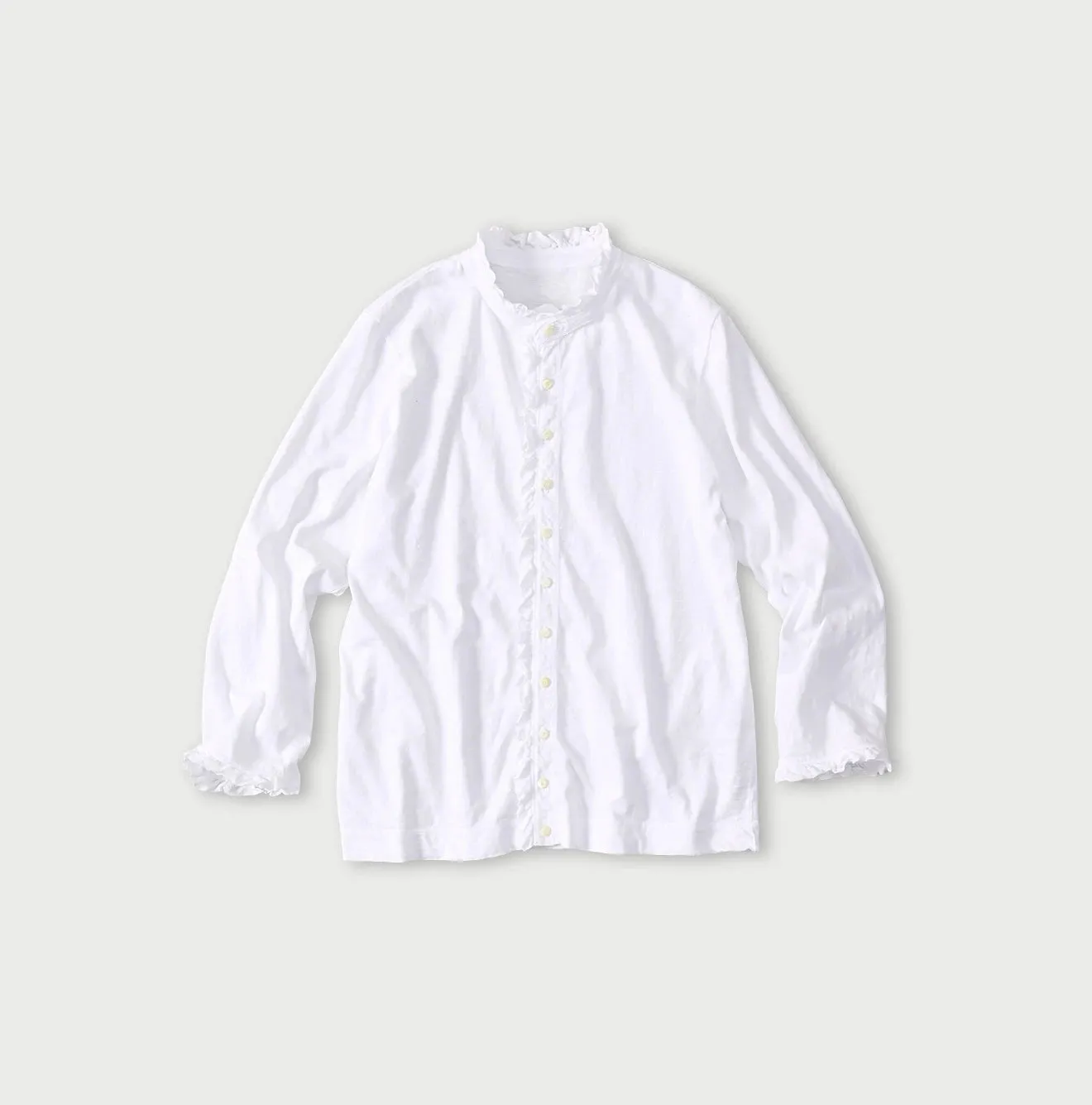 Frilled Square Cardigan (White) sold by 45r