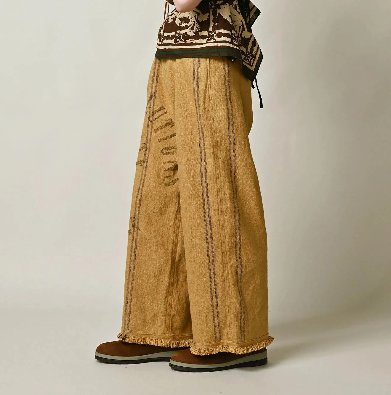 Linen Sack Fringe Pants sold by 45r product image thumbnail 5
