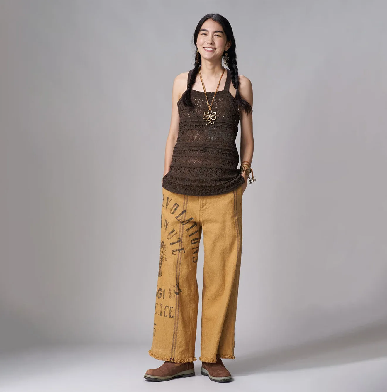 Linen Sack Fringe Pants sold by 45r product image thumbnail 2