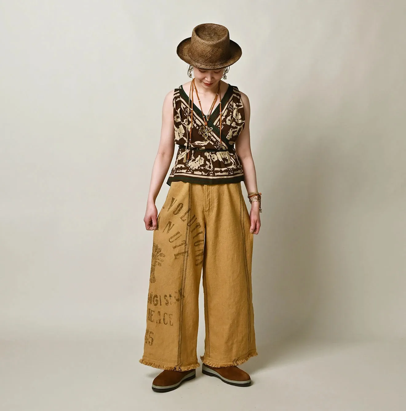 Linen Sack Fringe Pants sold by 45r product image thumbnail 3