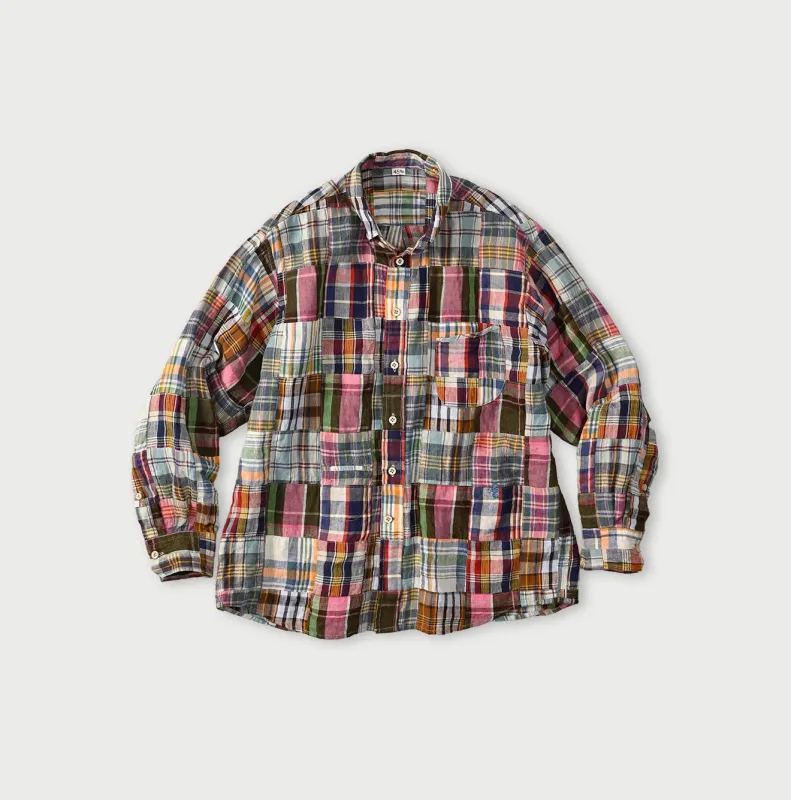 Linen Patchwork 908 Ocean Shirt made by 45r