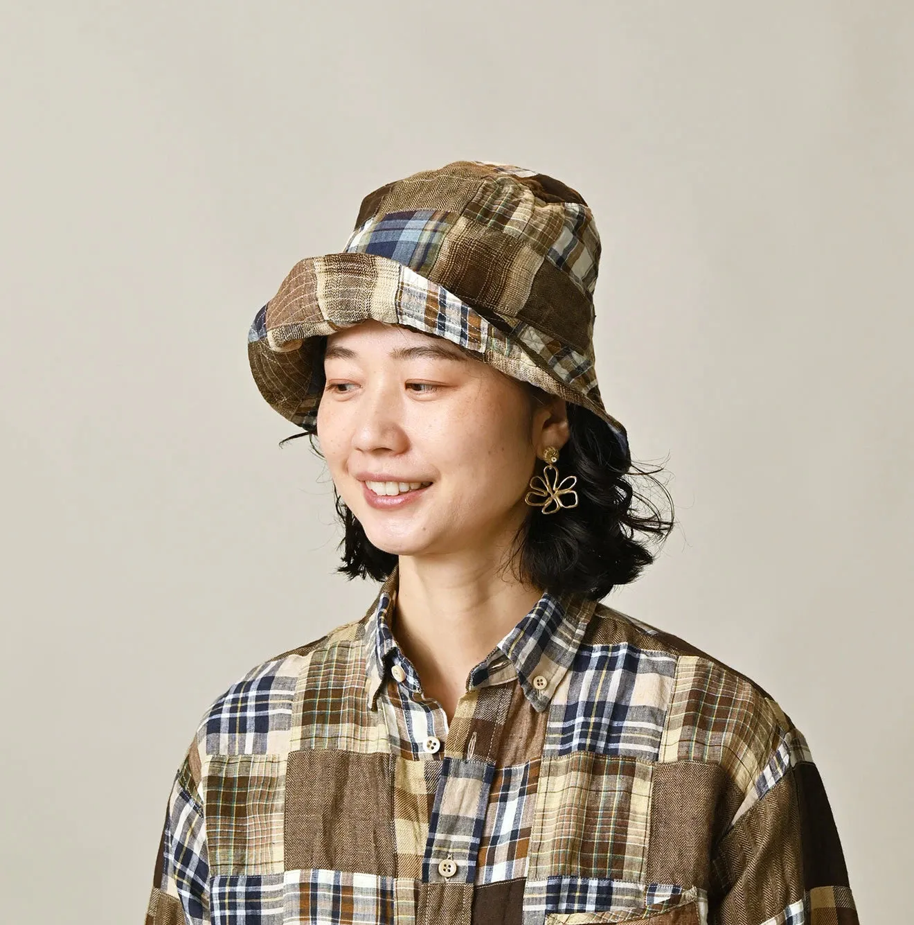 Linen Patchwork Hat sold by 45r product image thumbnail 3