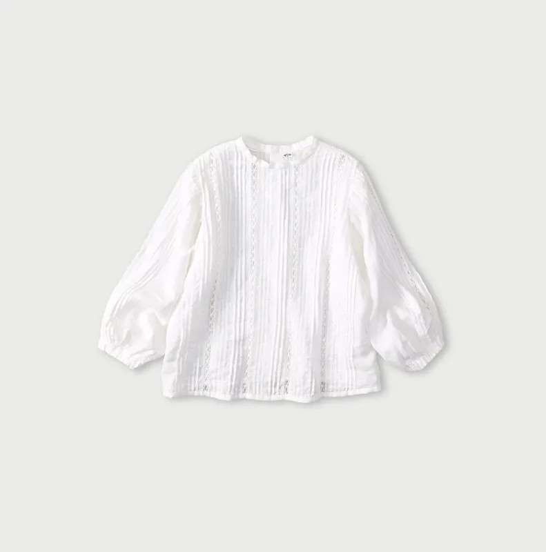 Linen Pintuck Lace Blouse made by 45r