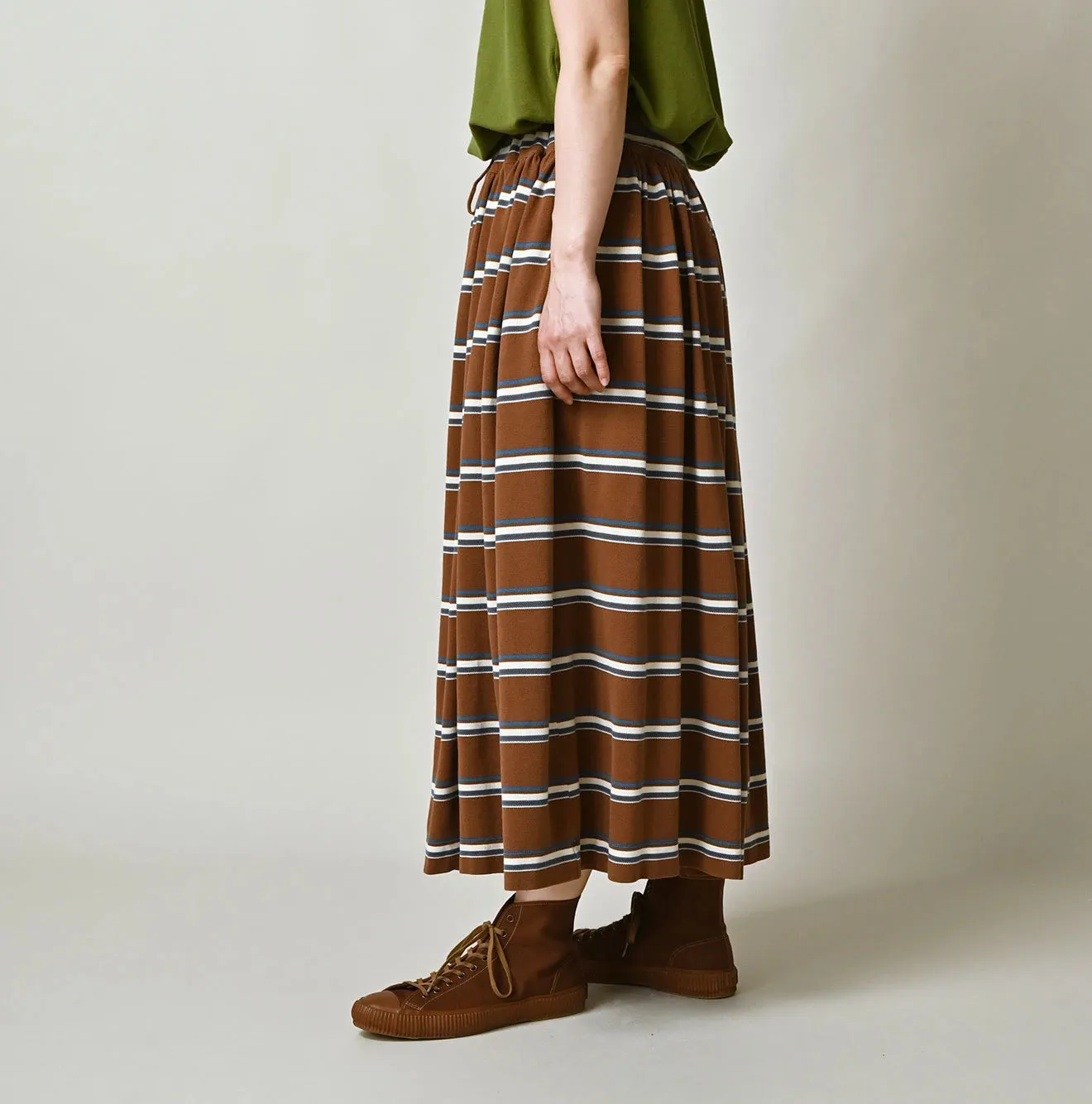 Cotton Pique Stripe Gathered Skirt sold by 45r product image thumbnail 5