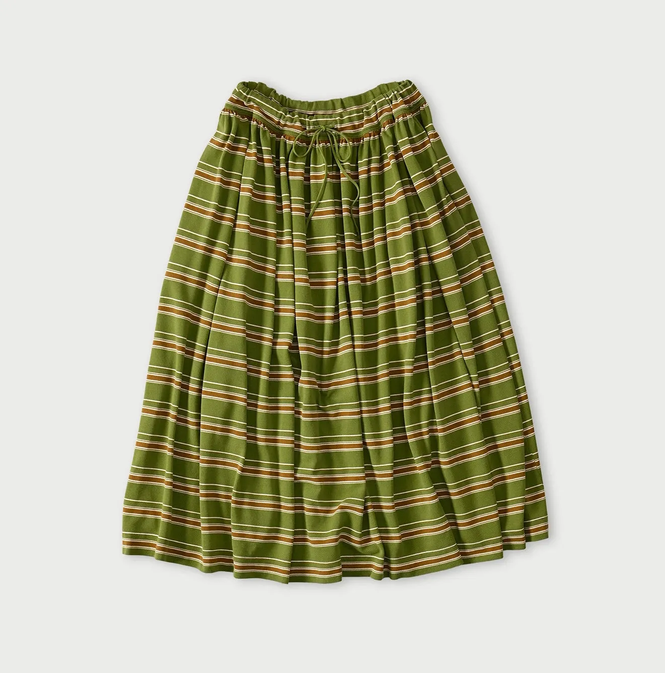Cotton Pique Stripe Gathered Skirt sold by 45r