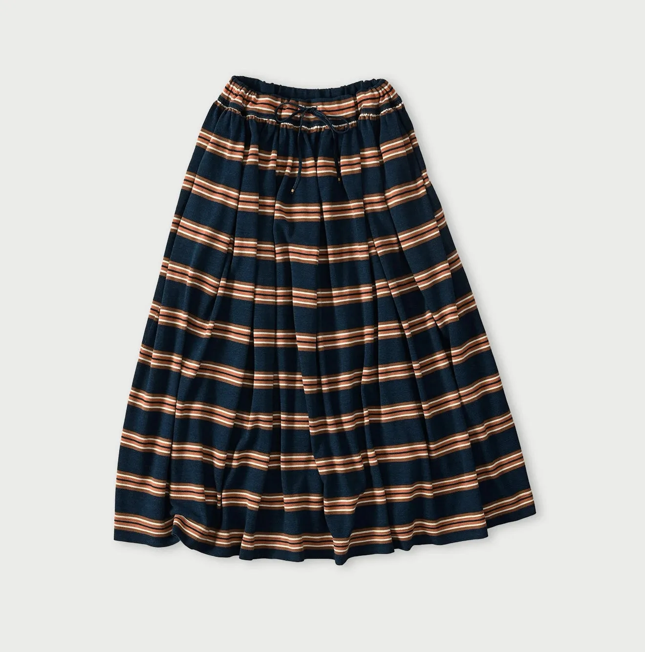Indigo Cotton Pique Stripe Gathered Skirt sold by 45r