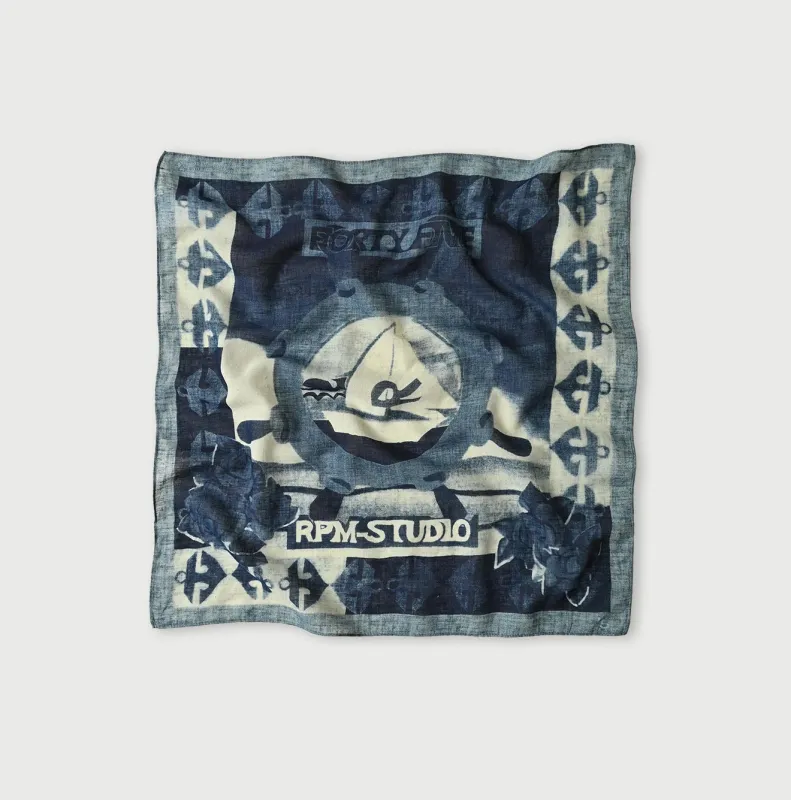Indigo Gauze Summer Cruise Bandana made by 45r