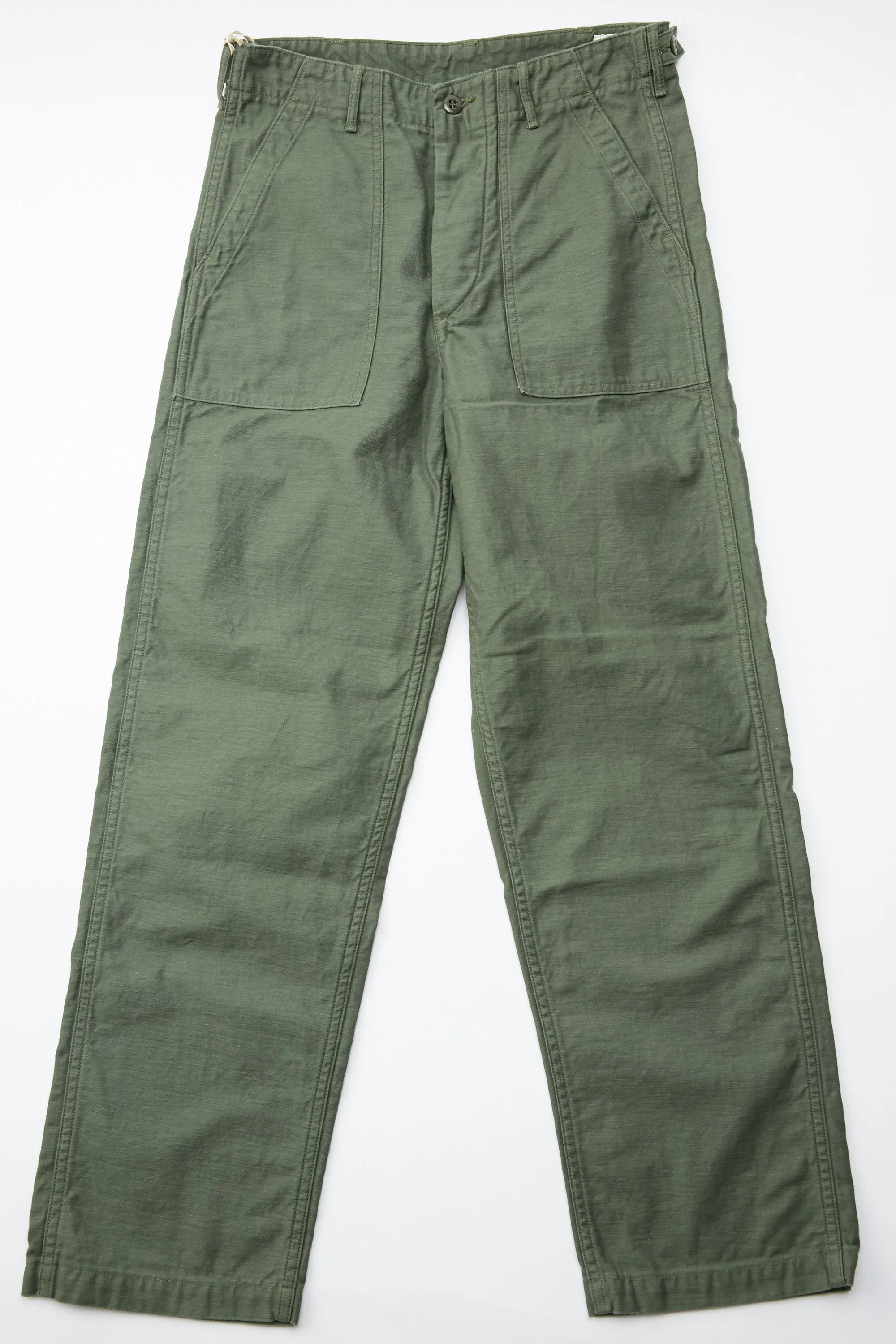 orSlow US Army Fatigue Pants (Regular Fit) - Green Reverse Cotton Sateen sold by Totem Brand
