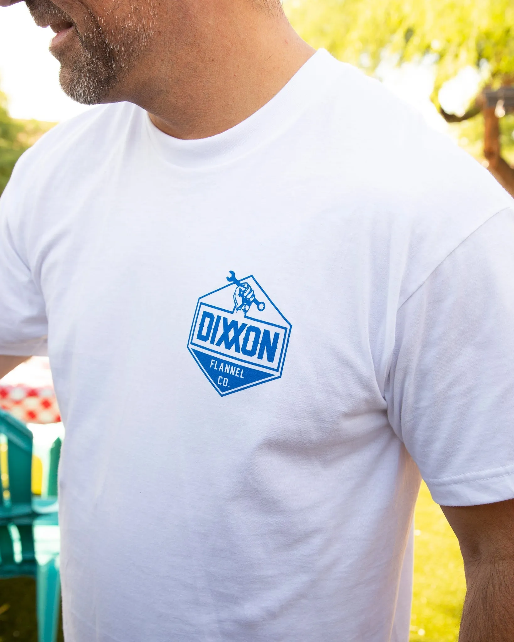 Working Class T-Shirt - White & Navy sold by Dixxon product image thumbnail 4