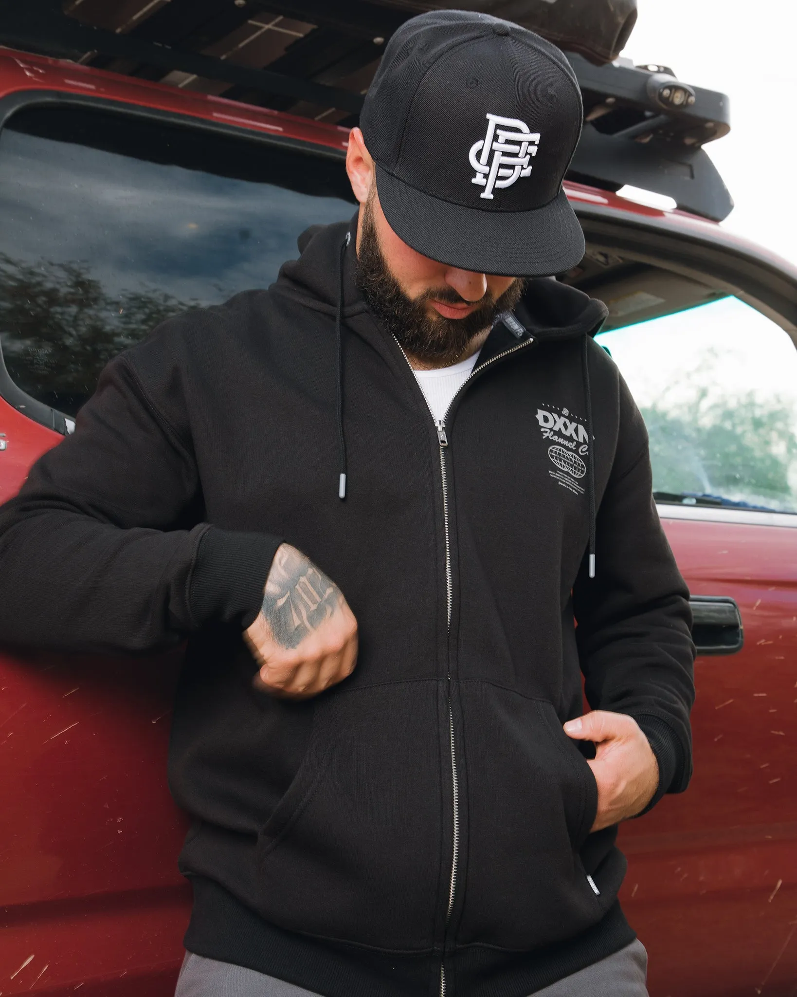 Gray Tech Zip Up Hoodie - Black sold by Dixxon product image thumbnail 2
