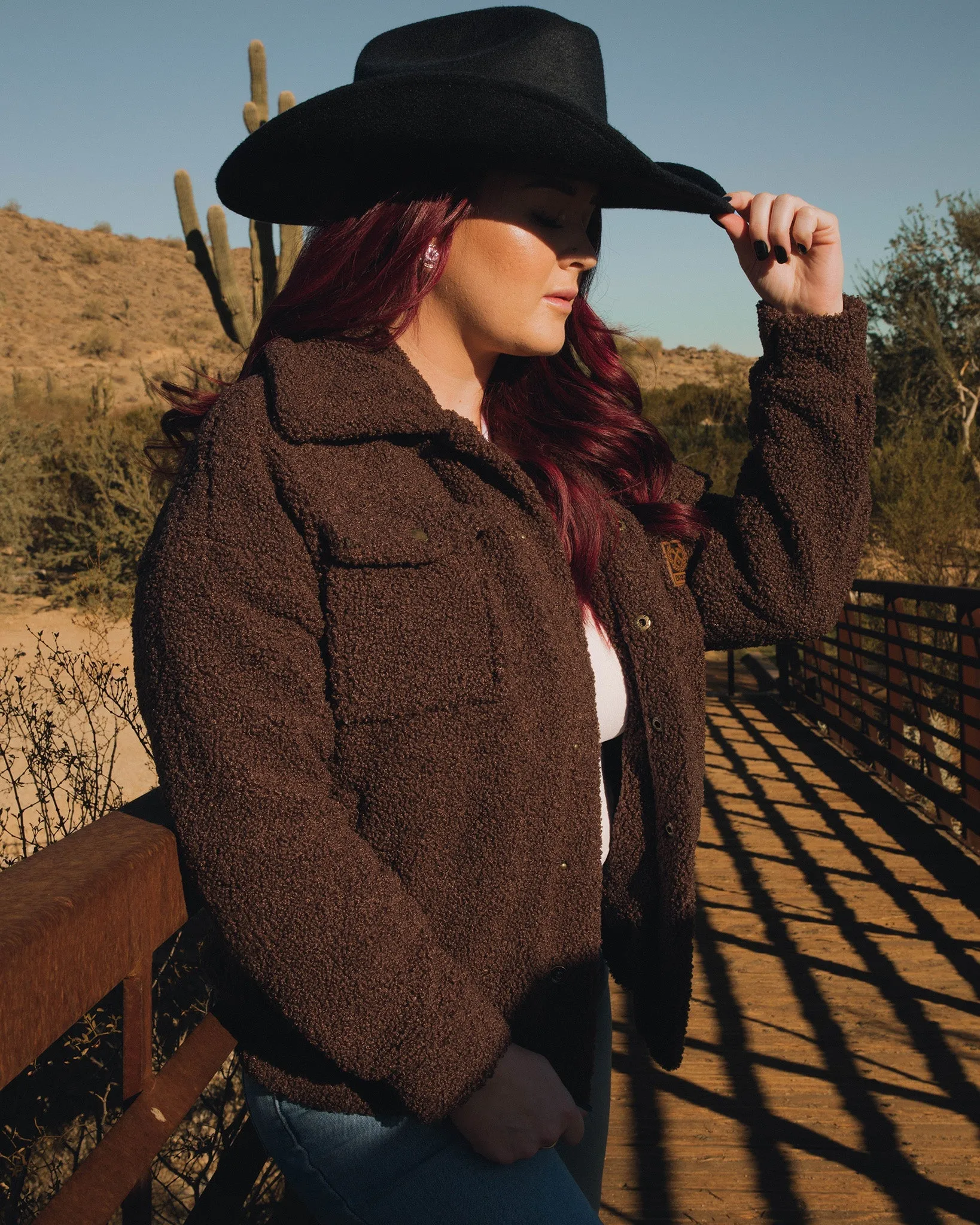 Women's Cheyenne Sherpa Jacket - Brown sold by Dixxon product image thumbnail 4